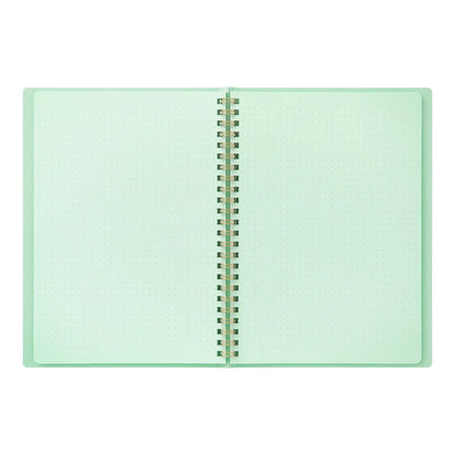 MIDORI - RING NOTEBOOK A5 COLOR DOT GRID GREEN