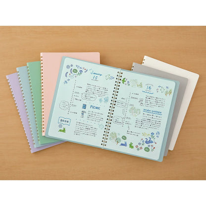 MIDORI - RING NOTEBOOK A5 COLOR DOT GRID GREEN