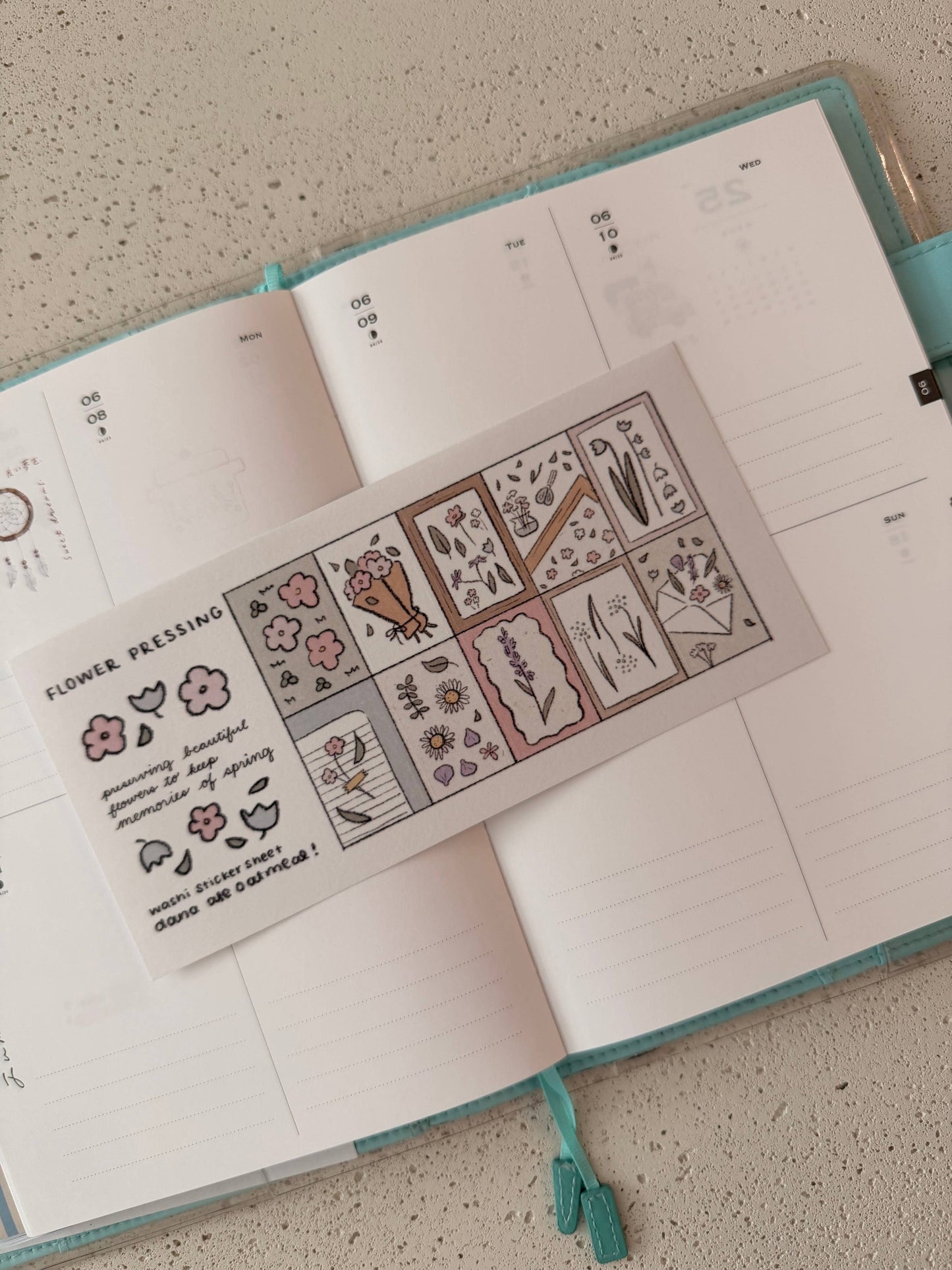 Flower pressing washi sticker sheet