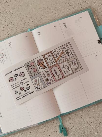 Flower pressing washi sticker sheet