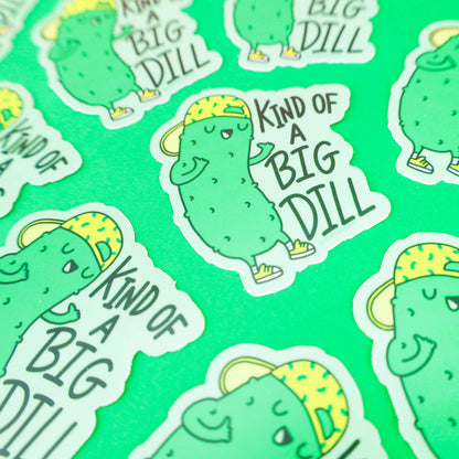 Big Dill Pickle Funny Food Pun Water Bottle Vinyl Sticker