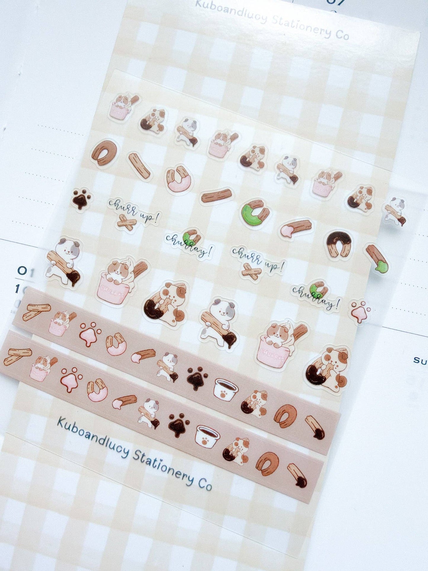 Kuboandlucy Stationery Co | Churro Dog Clear Sticker Sheet