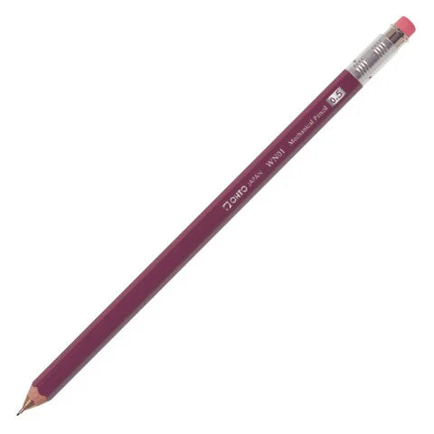 WN01 WOODEN MECH PENCIL 0.5 WINE