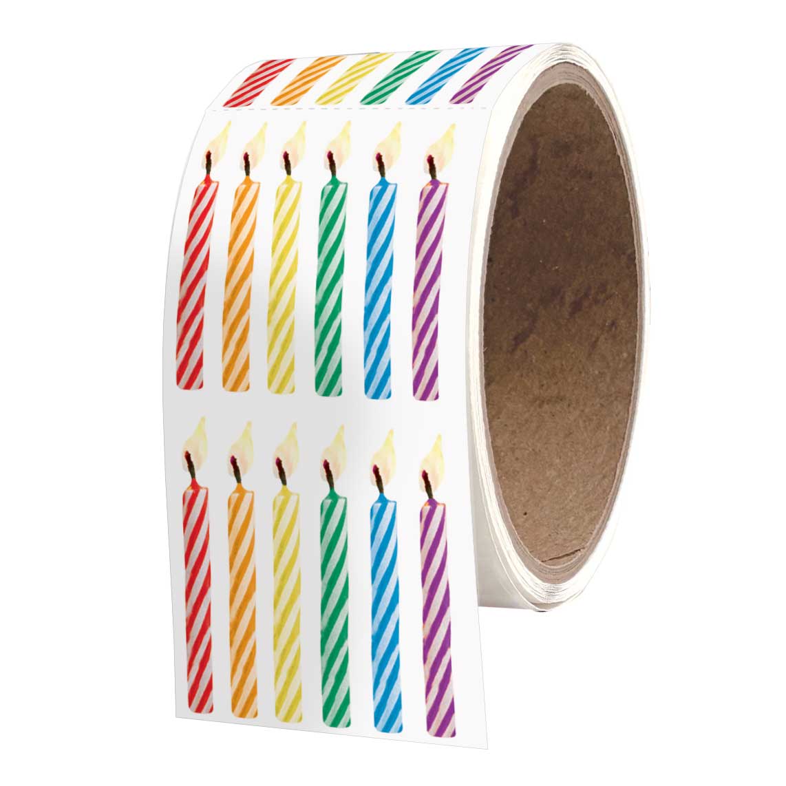 Birthday Candles 2x4 Stickers - ROLL OF 50 MODULES