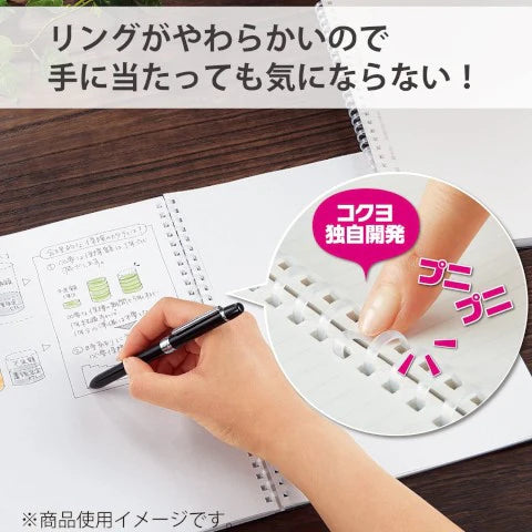 KOKUYO SOFT RING NOTEBOOK DOTTED GRID 5MM 80 SHEET CLEAR