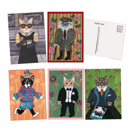 Cat Correspondence Cards, 20 Postcards (2 Each 10 Styles)