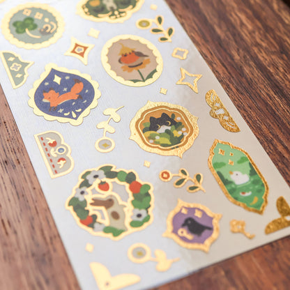 Sticker Sheet (Washi) - Retro Frames (Gold Foil)