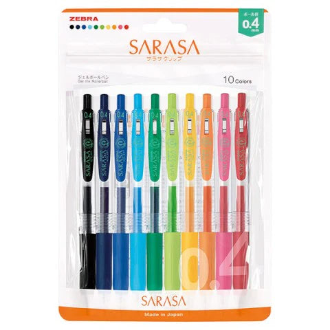 SARASA CLIP 0.4MM 10 COLOR SET
