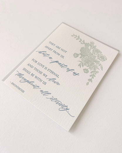 Sympathy Letterpress Card with Anonymous Literary Quote