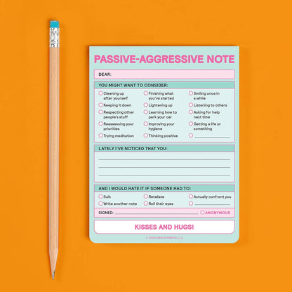 Passive Aggressive Nifty Note Pad (Pastel Version)