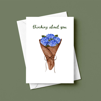 Thinking About You Hydrangea Floral Greeting Card