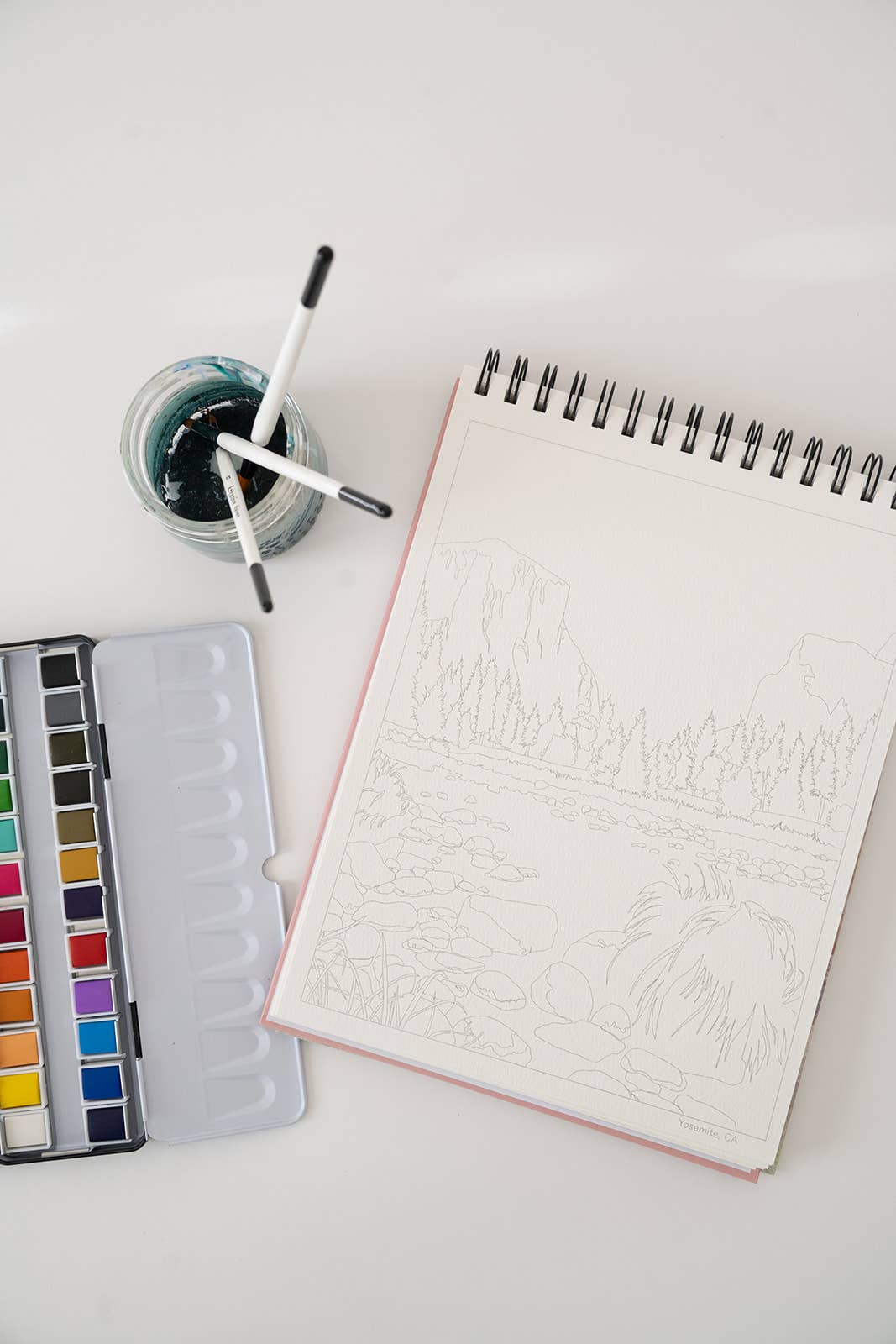 National Parks Watercoloring Book-Outlines w/Video Tutorials