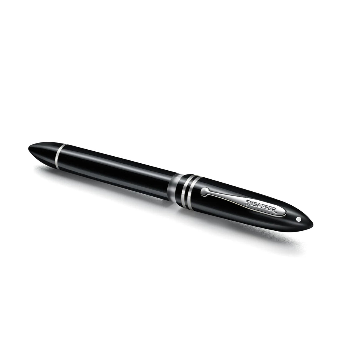 SHEAFFER Balance III glossy black fountain pen with chrome trim and clip