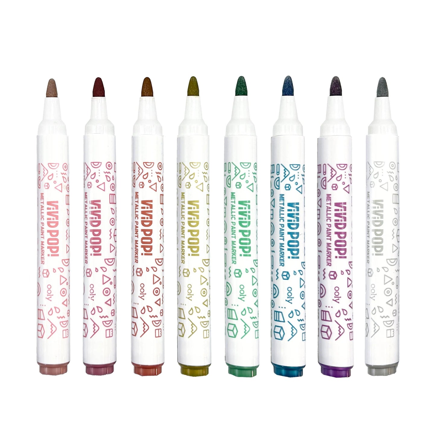 Vivid Pop!: Opaque Water-Based Paint Markers - Metallic (Set of 8)