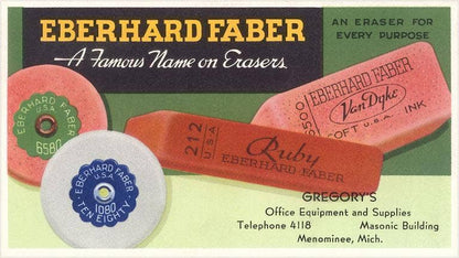 Postcard AC-313 Variety of Erasers