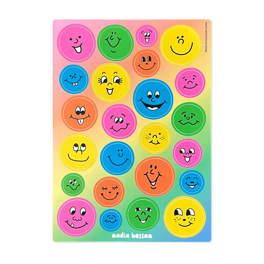 Retro Smiles 5x7 Sticker Sheet