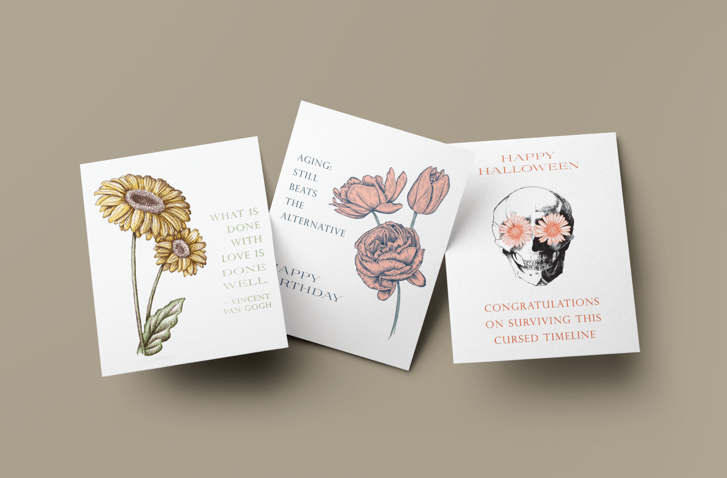 Aging: Still beats the alternative, Happy Birthday Letterpress Greeting Card