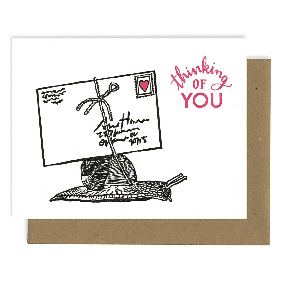 Snail Mail-Thinking of You LETTERPRESS CARD