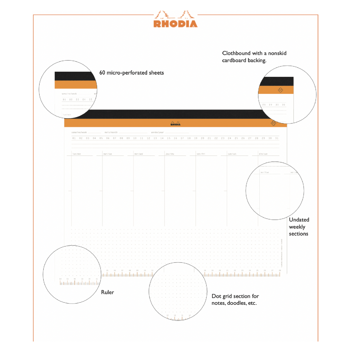 Rhodia Undated Weekly Desk Pad
