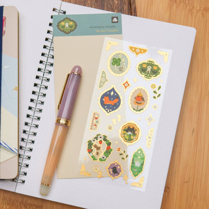 Sticker Sheet (Washi) - Retro Frames (Gold Foil)