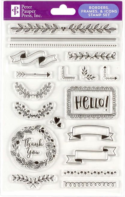 Borders, Frames & Icons Clear Stamp Set