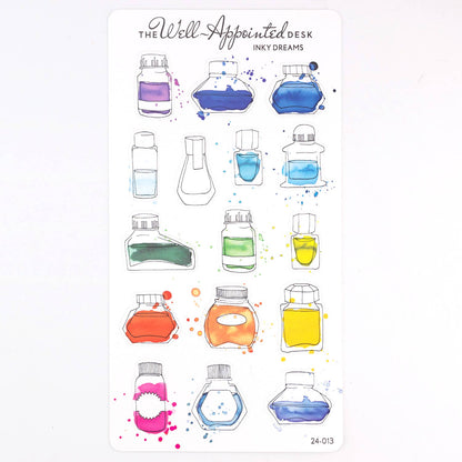 Inky Dreams Ink Bottle Sticker Sheet (24-013)