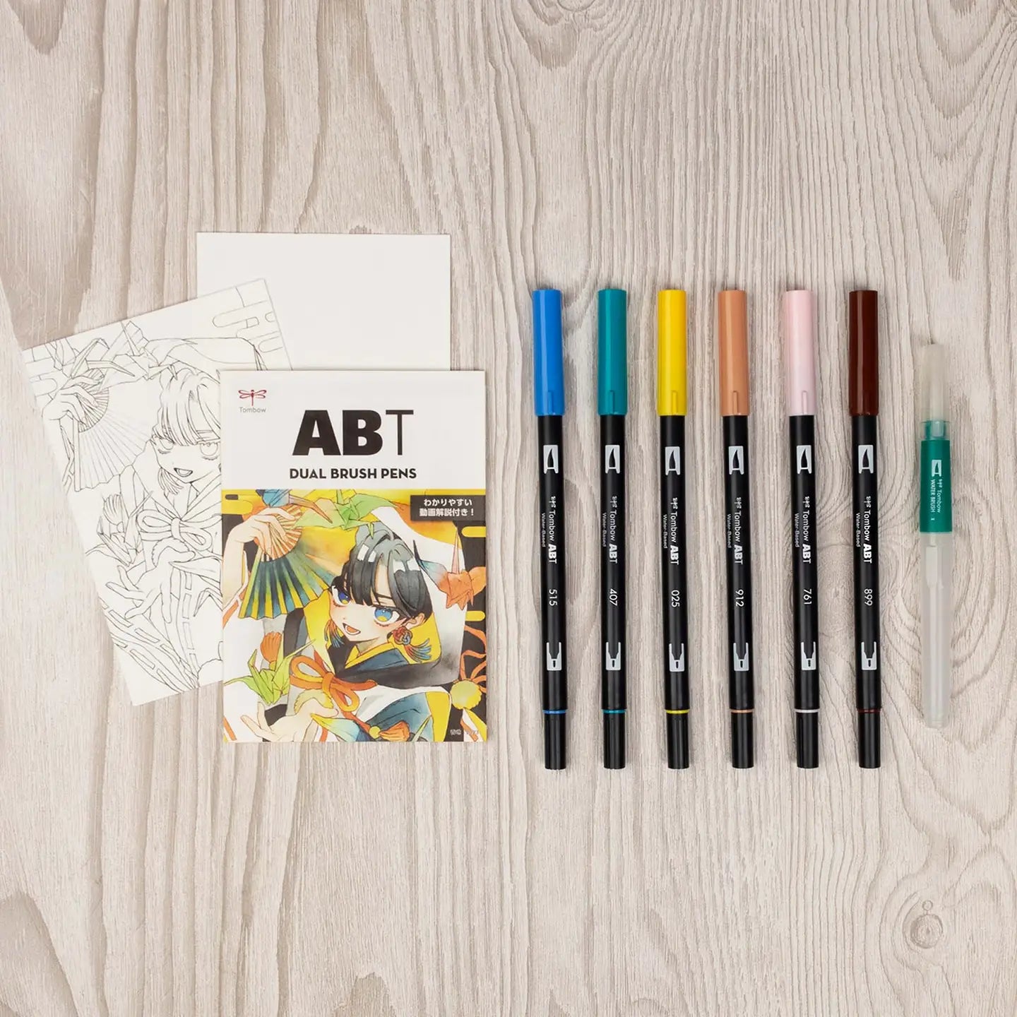 Dual Brush Pen Art Markers - Manga Illustration Bird 6-Pack