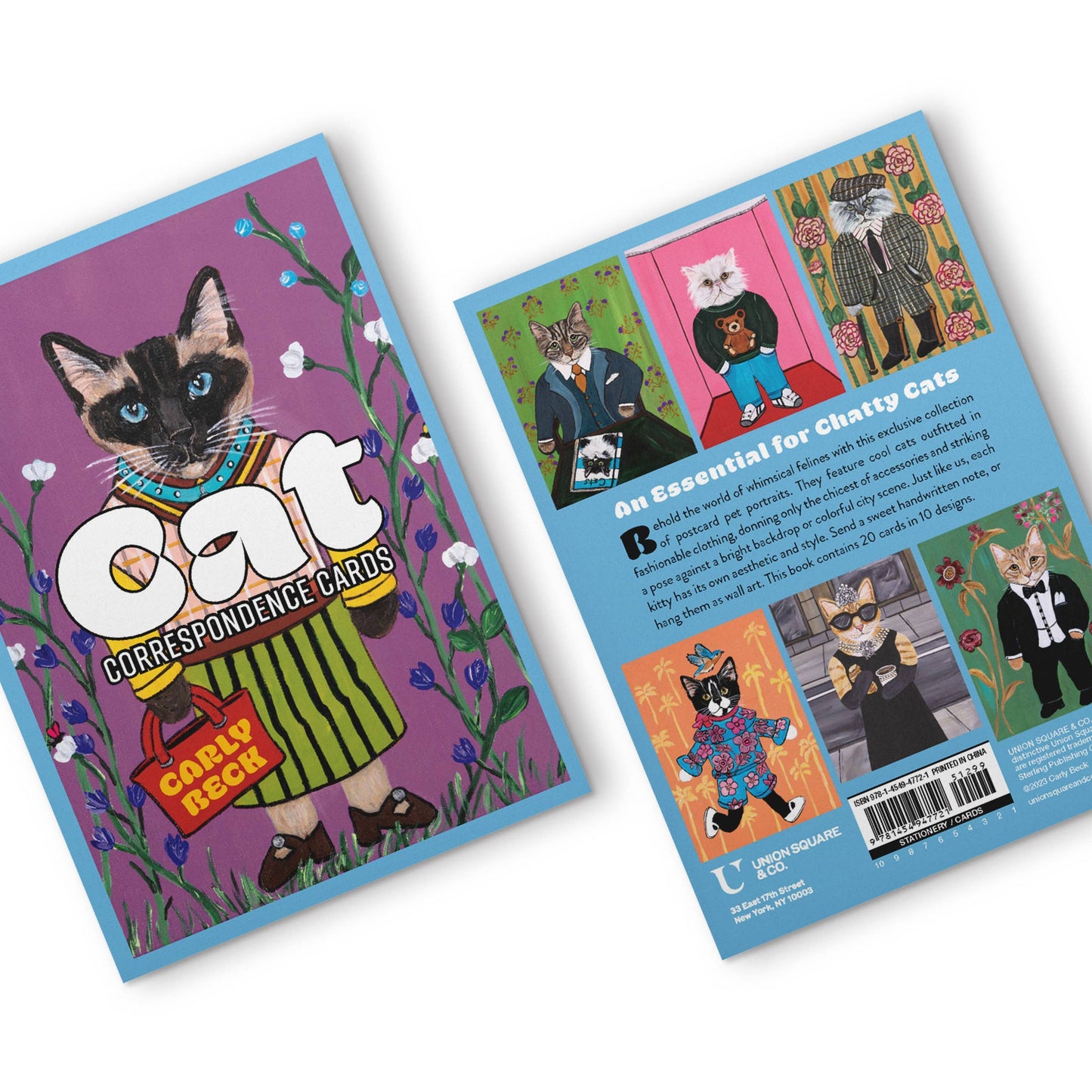Cat Correspondence Cards, 20 Postcards (2 Each 10 Styles)