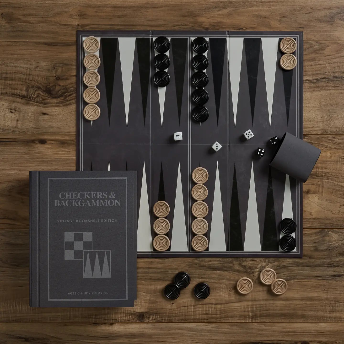Checkers and Backgammon Vintage Book Shelf Edition