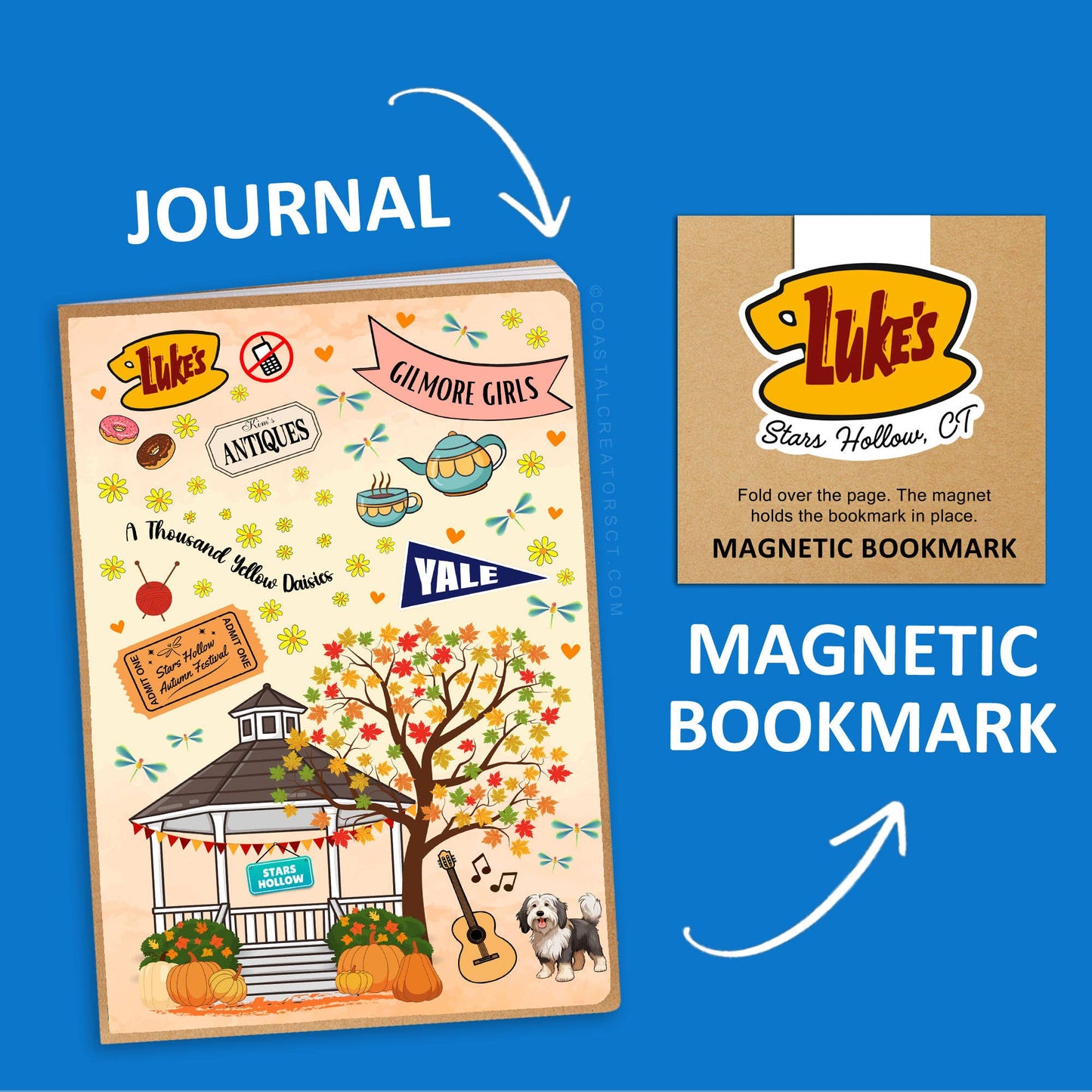 Gilmore Girls Autumn Journal + Luke's Magnetic Bookmark Set