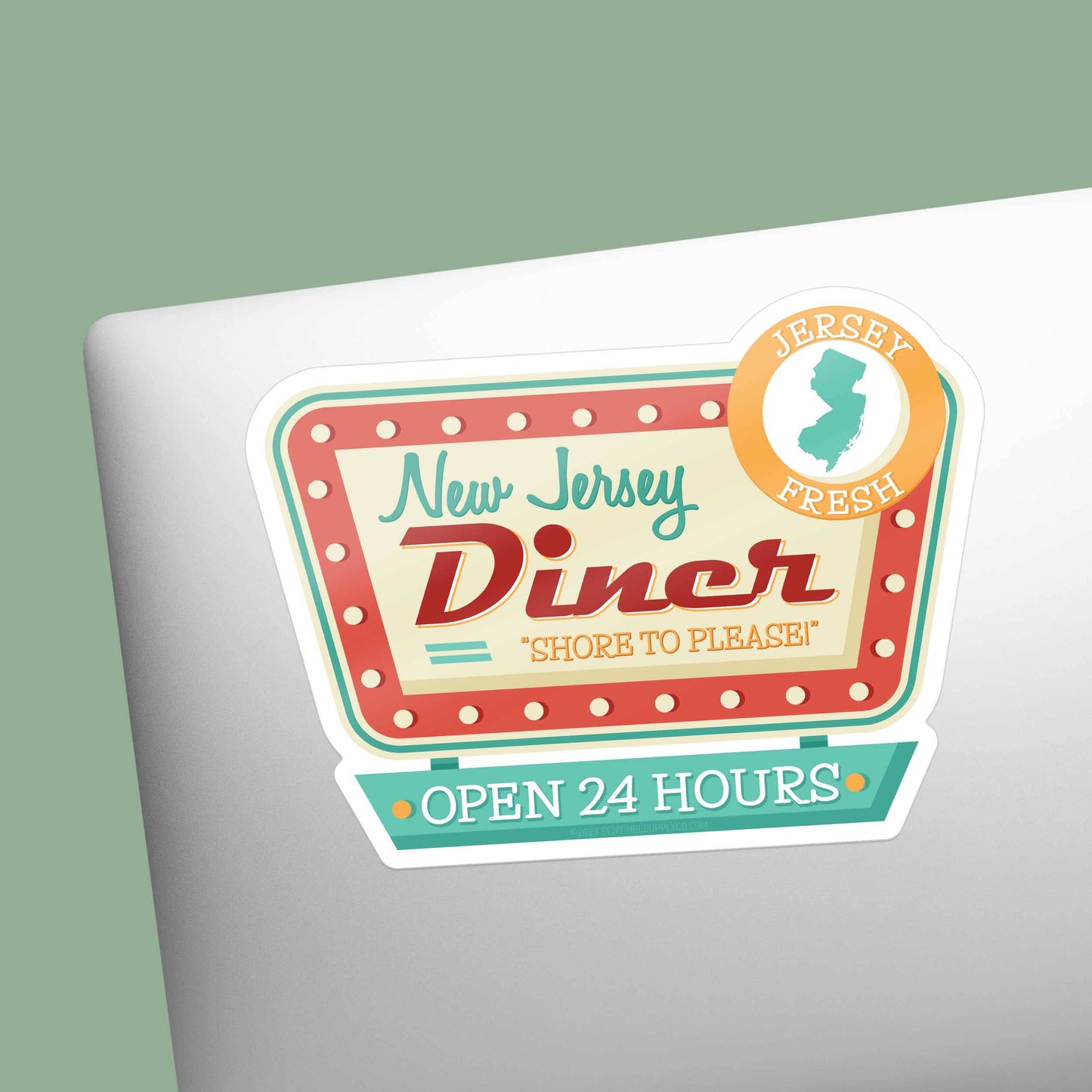 New Jersey Diner Sticker - Retro NJ Decals for Hydroflask