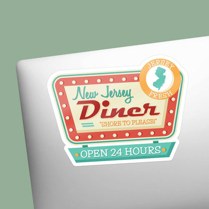 New Jersey Diner Sticker - Retro NJ Decals for Hydroflask