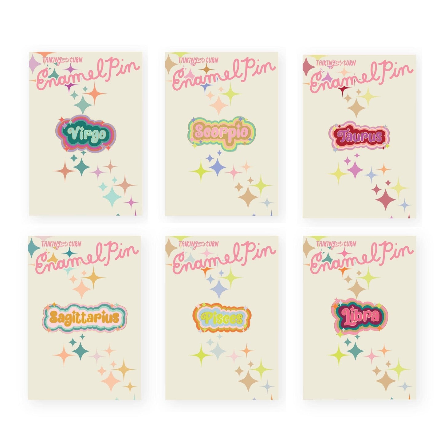 Zodiac Enamel Pins (astrology)