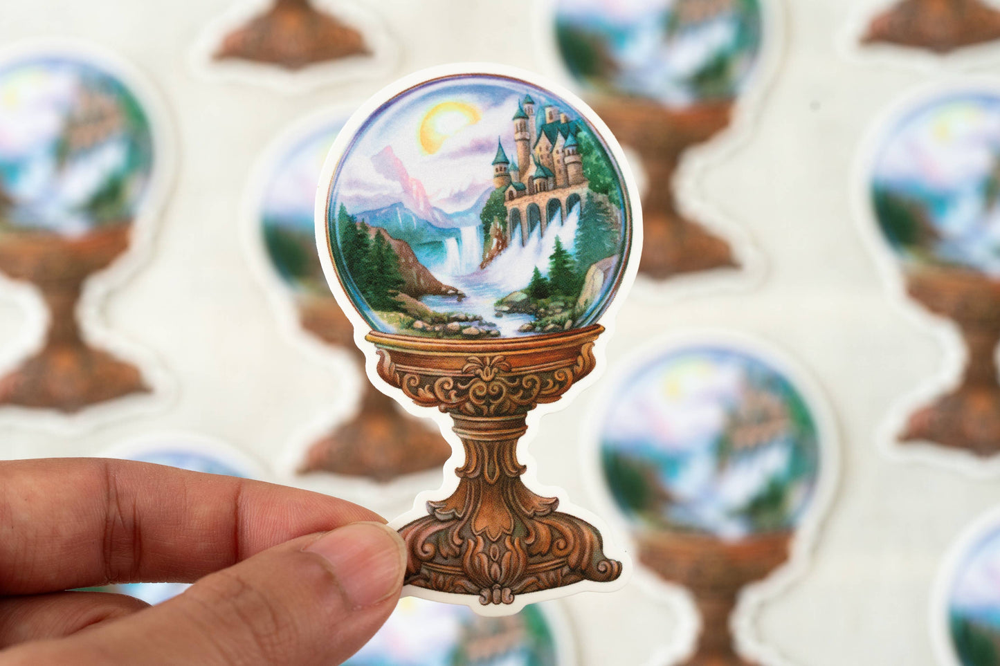 Fantasy Castle Globe Waterproof Vinyl Sticker | Bookish