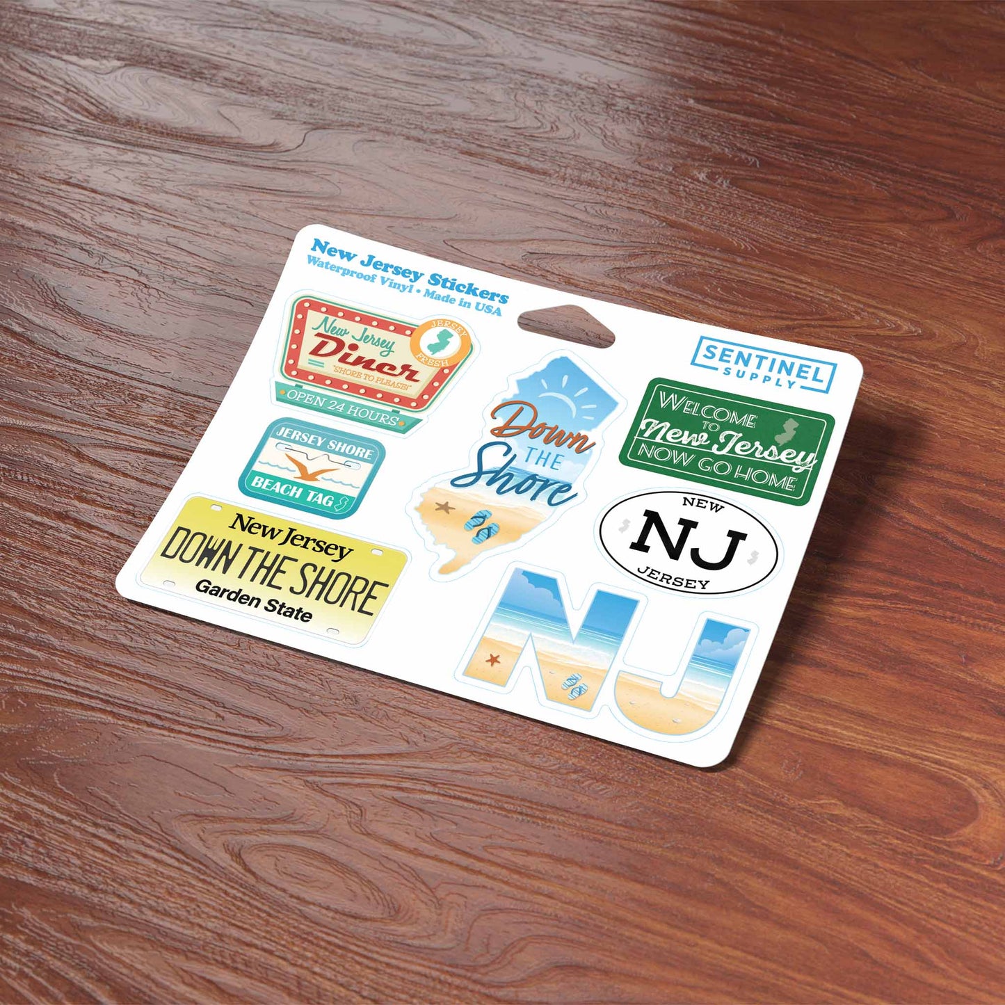 New Jersey Shore Sticker Sheet- Set of 7 NJ Decals