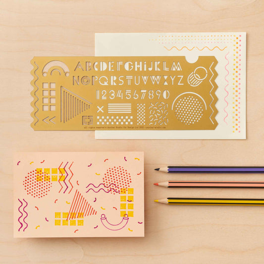 Memphis Design Stencil, Playful Creative Drawing