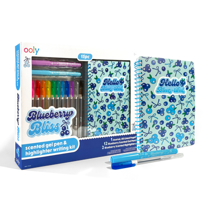 Blueberry Bliss: Scented Gel Pen & Highlighter Writing Kit