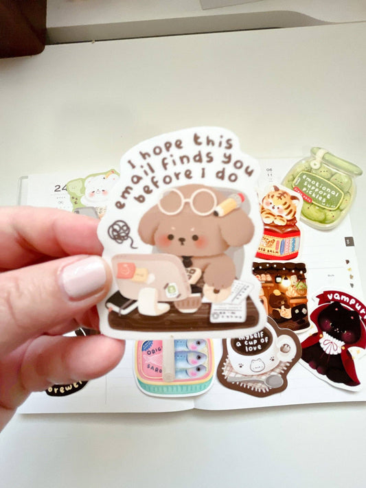Kuboandlucy Stationery Co | Hope This Email Finds You Before I Do Vinyl Sticker