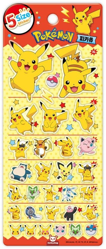 Pokemon 5 Size Sticker Sheet (Official Licensed)