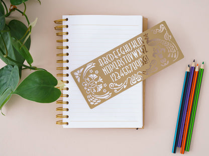 Art Nouveau Design Stencil, Creative Journaling