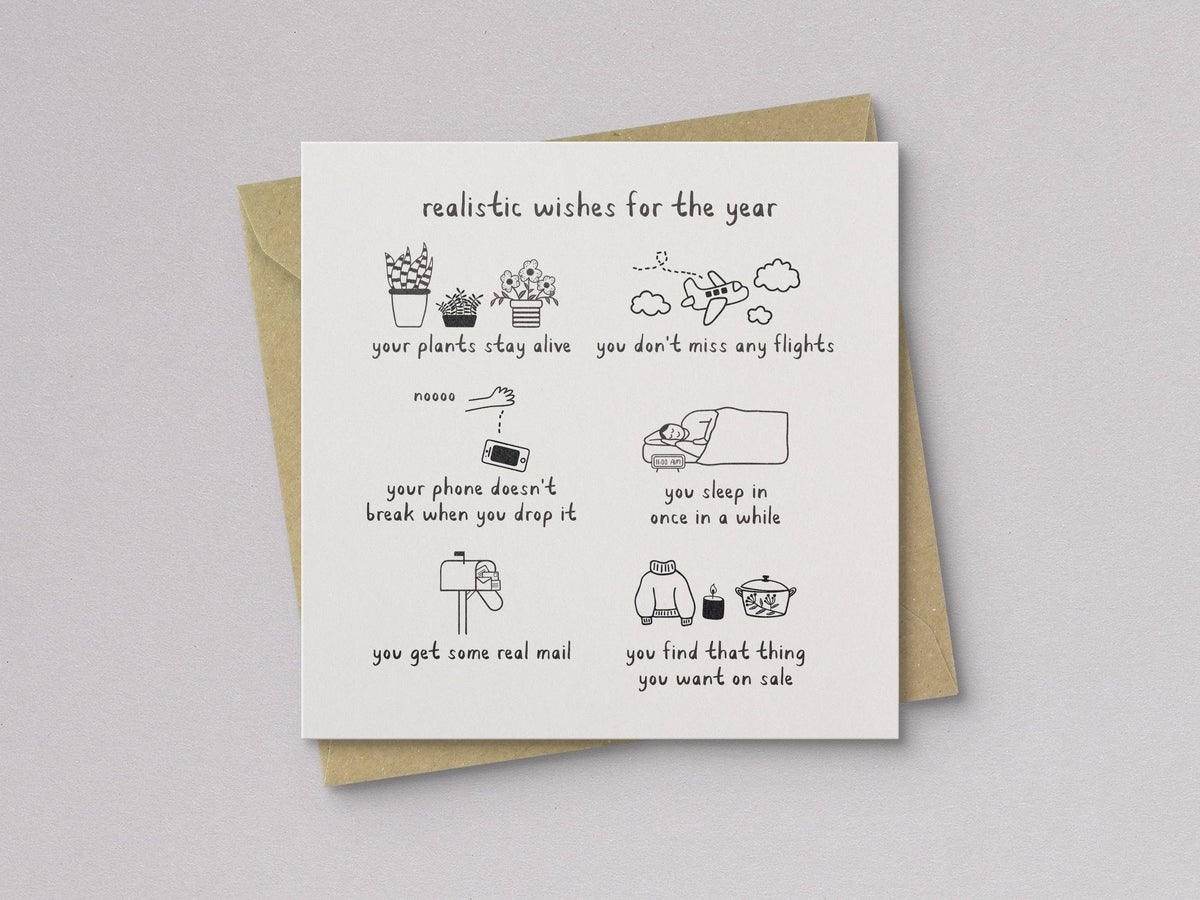 Realistic Wishes for the Year Card - Letterpress Printed
