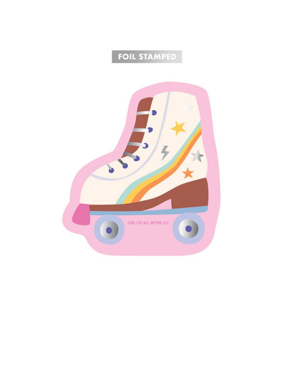 Roller Skates Foil Stamped Vinyl Sticker