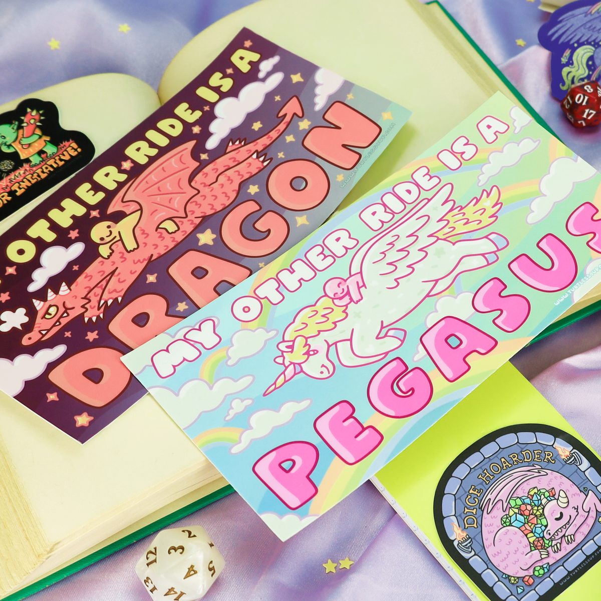 Unicorn-themed glitter sticker sheets in pink and blue with star accents