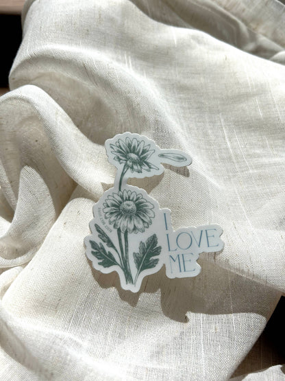 I Love Me Floral Sticker – 3"