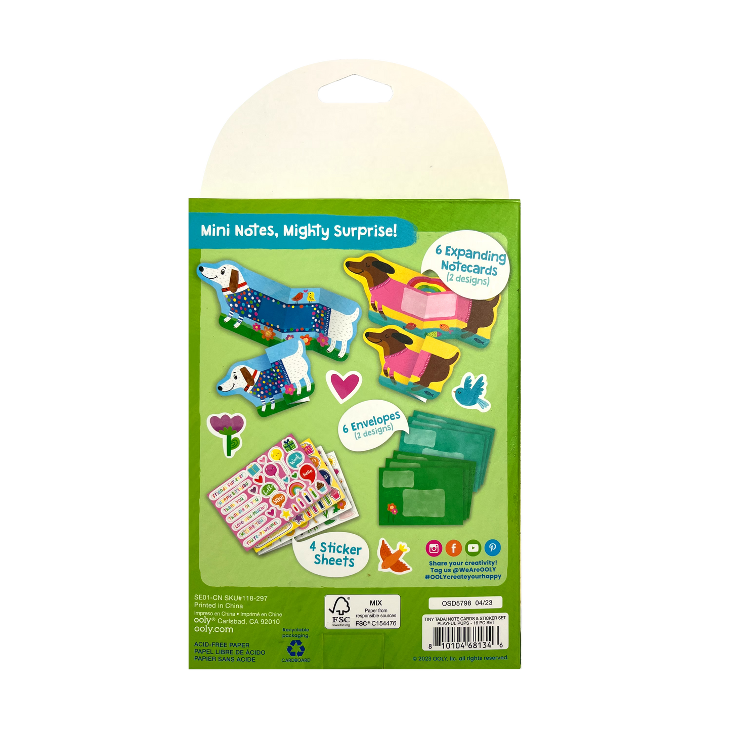 Tiny Tadas! Note Cards & Sticker Set (Playful Pup)