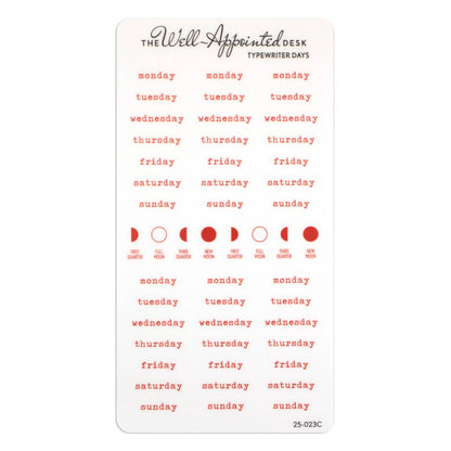 Typewriter Days Weekly Sticker Sheet (25-023)