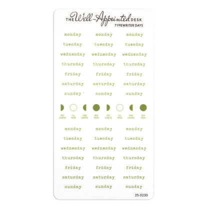 Typewriter Days Weekly Sticker Sheet (25-023)