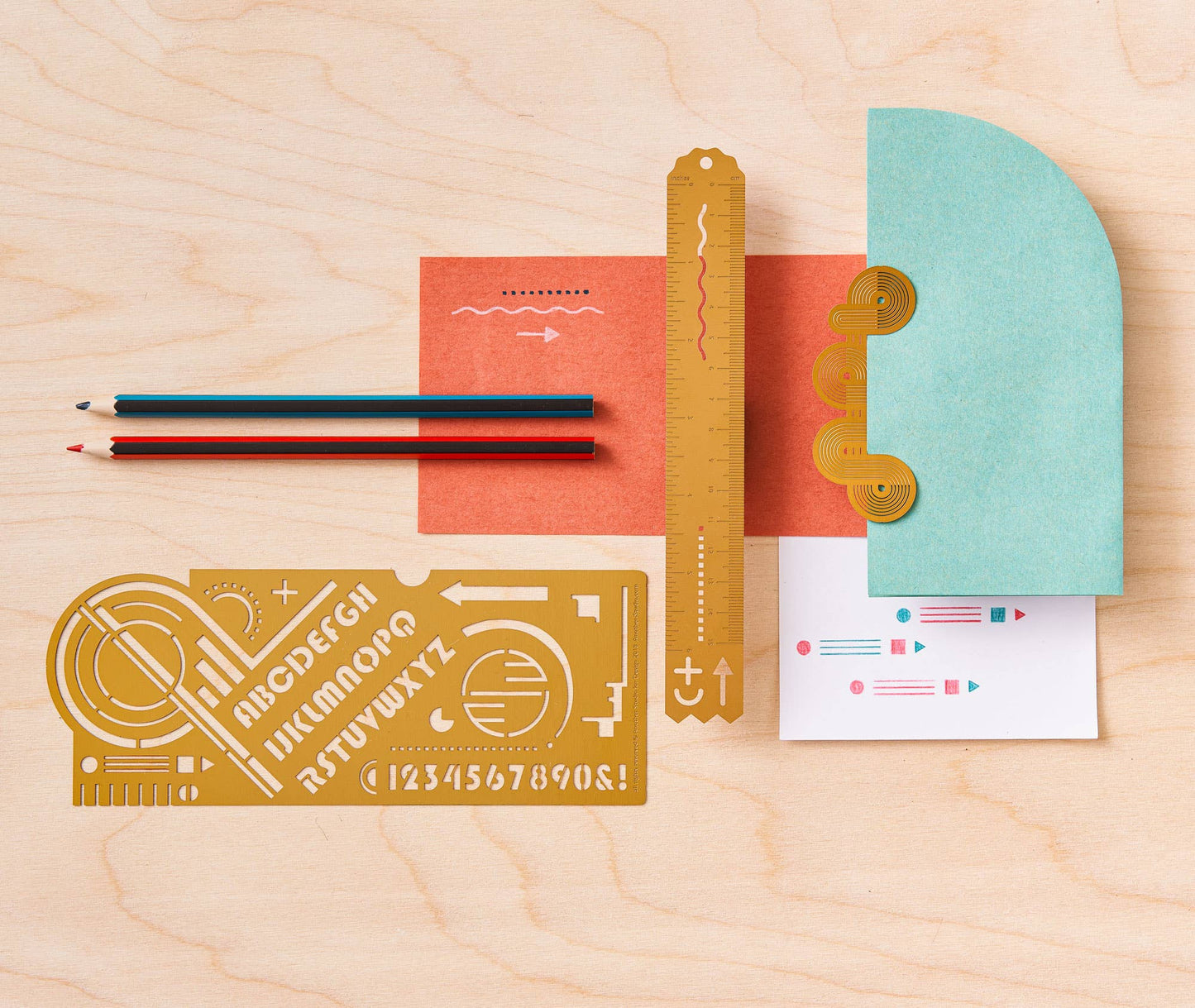 Bauhaus Design Stencil, Modern Journaling & Holiday Crafts