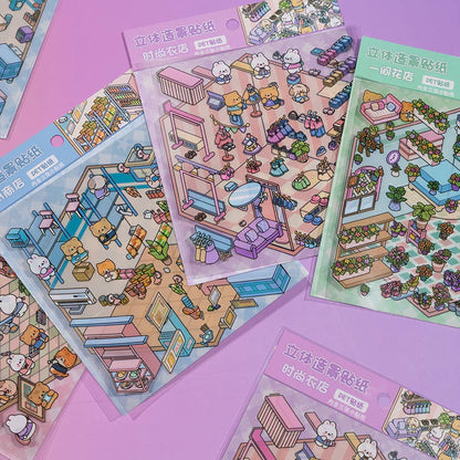 3D Diorama Stores Stickers