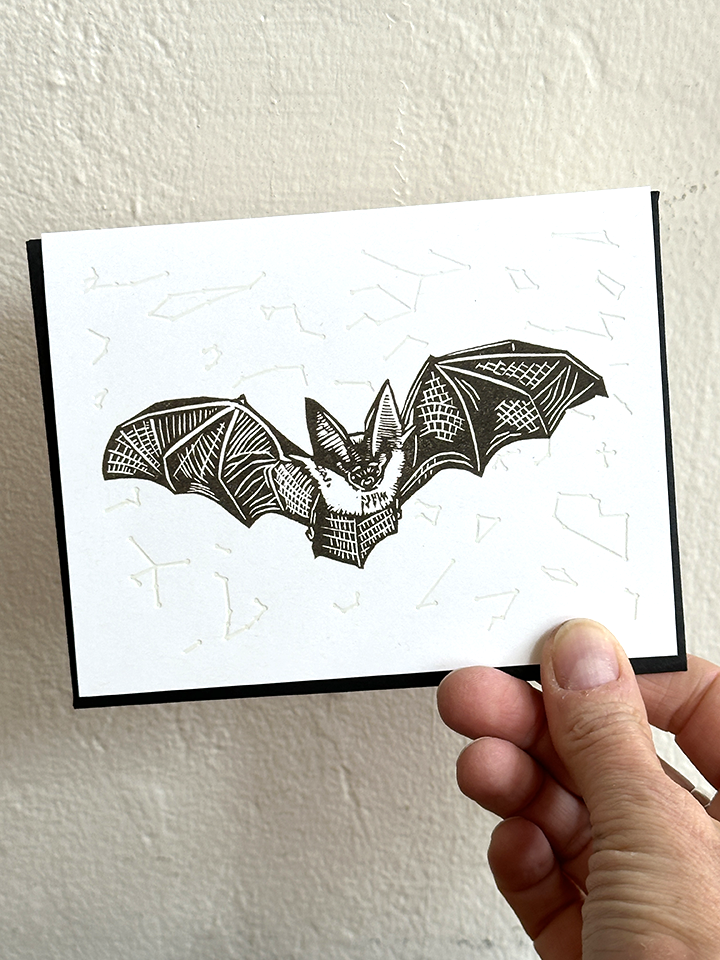 Darker Things - Bat LETTERPRESS CARD